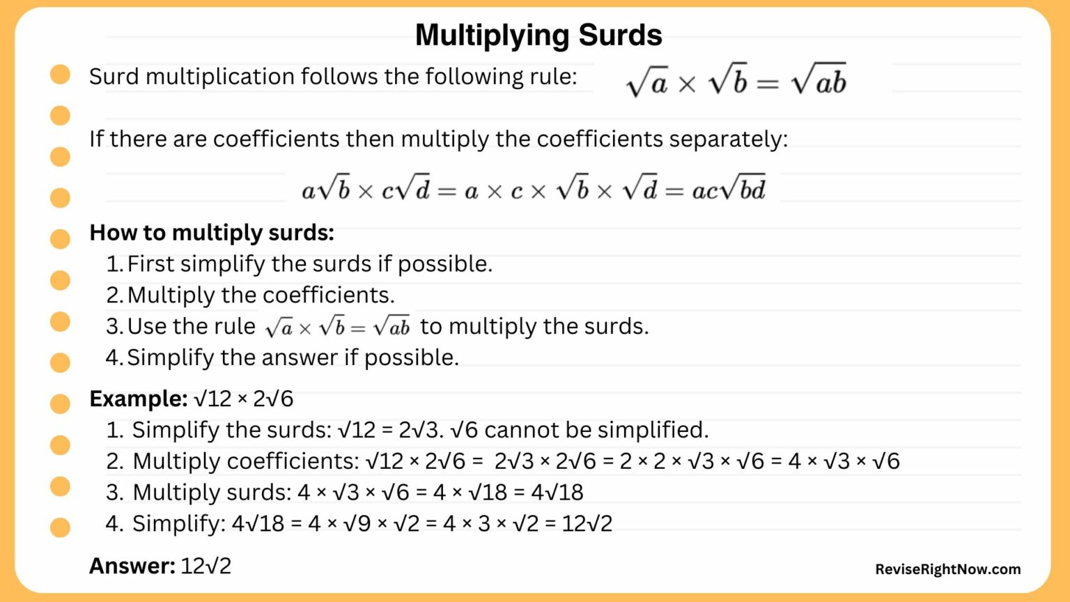 Multiplying Surds