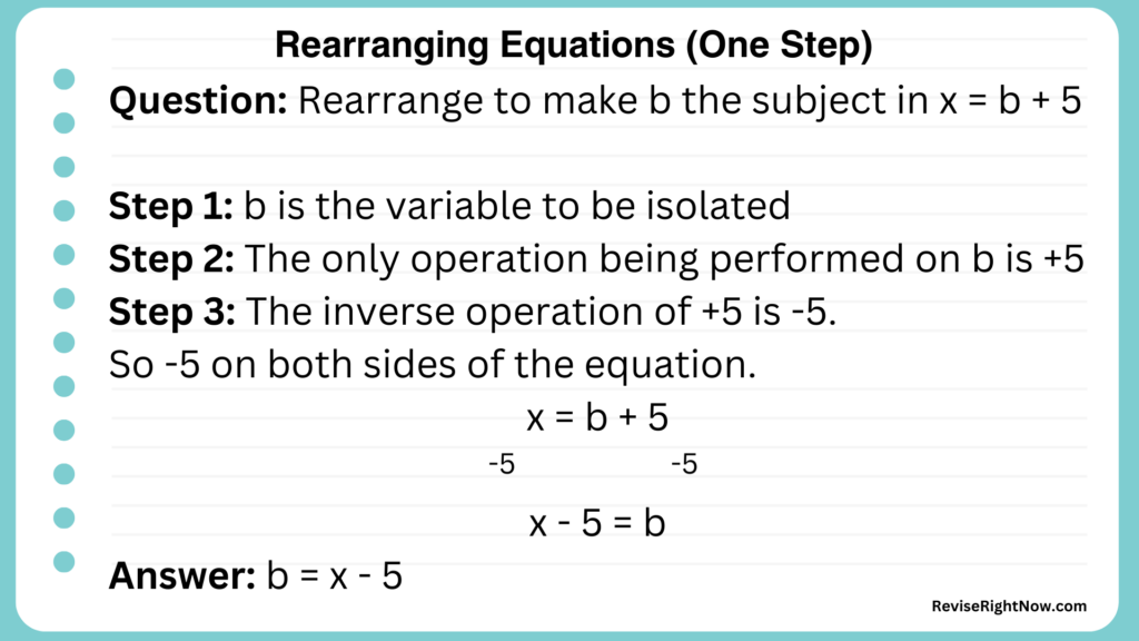 Rearranging Equations One Step