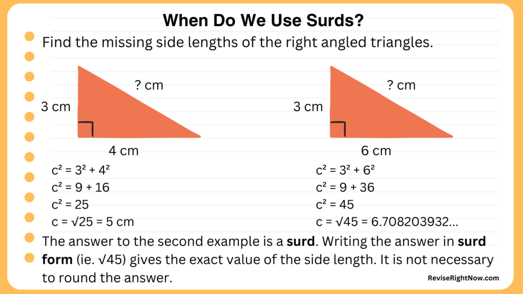 When to use surds